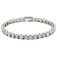 thumbnail image 1 of Forever Facets 5mm Cubic Zirconia Tennis Bracelet in Platinum over Sterling Silver, Adult Female, 1 of 5
