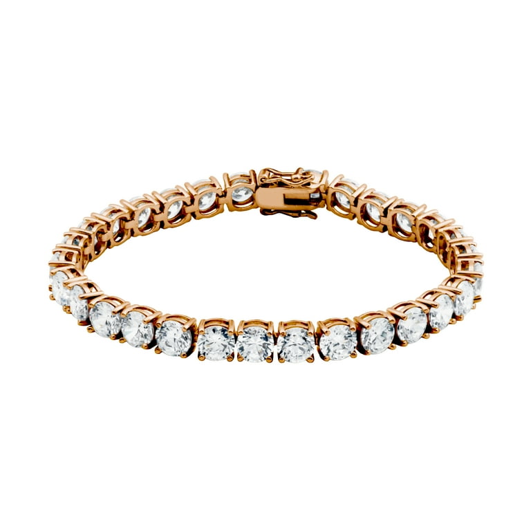 ●VVV● Cubic Tennis Ring 21FWRG016PK Forever Facets 6mm Cubic Zirconia Tennis Bracelet in 14k
