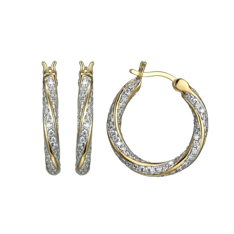 Sterling Silver CZ twist earrings. Sterling Silver CZ twist earrings.