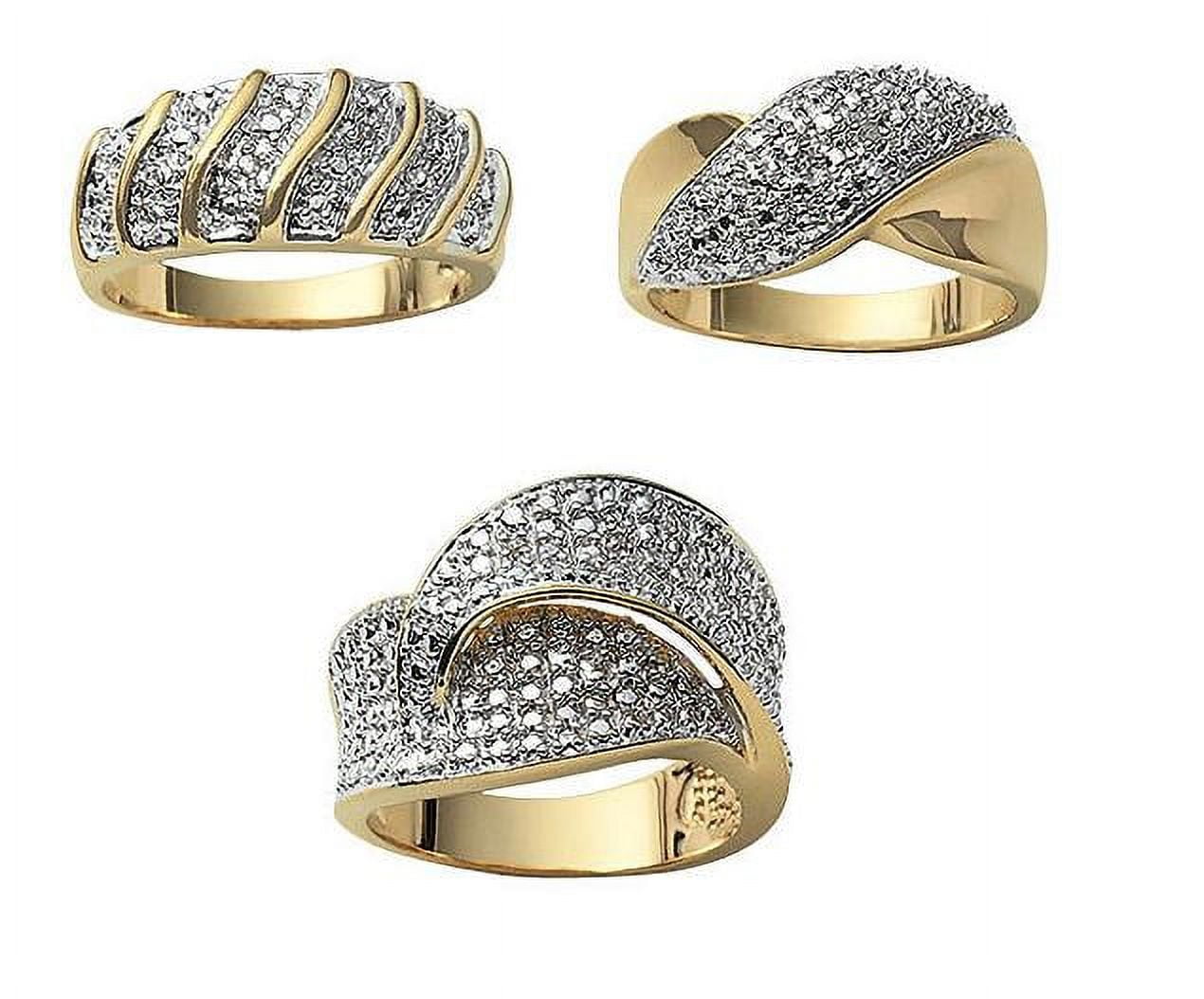 Morgan & Paige Diamond Accent 3-Piece Fashion Ring Set in 18k Yellow Gold over Bronze, Adult Female