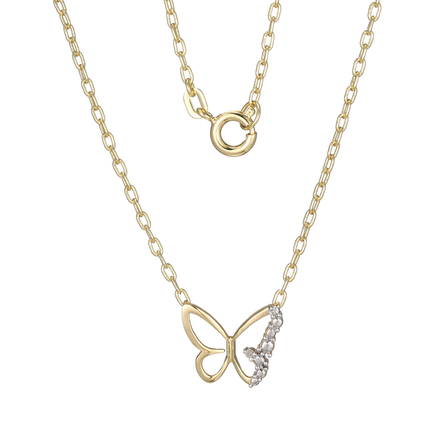 Forever Facets Diamond Accent Butterfly Necklace