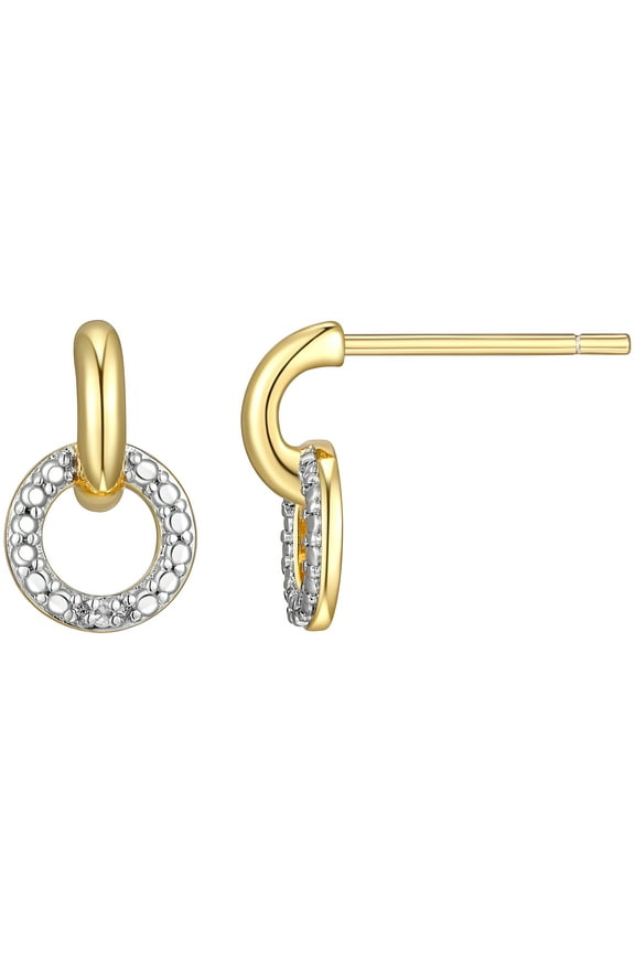 Diamond Accent Circle Stud Earrings