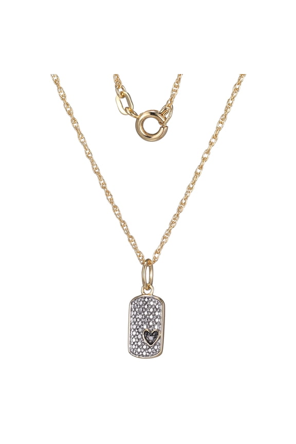 Diamond Accent Dog Tag Pendant Necklace