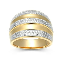 Forever Facets Diamond Accent Linear Band Ring in Two-Tone Rhodium Over Bronze, Adult Female