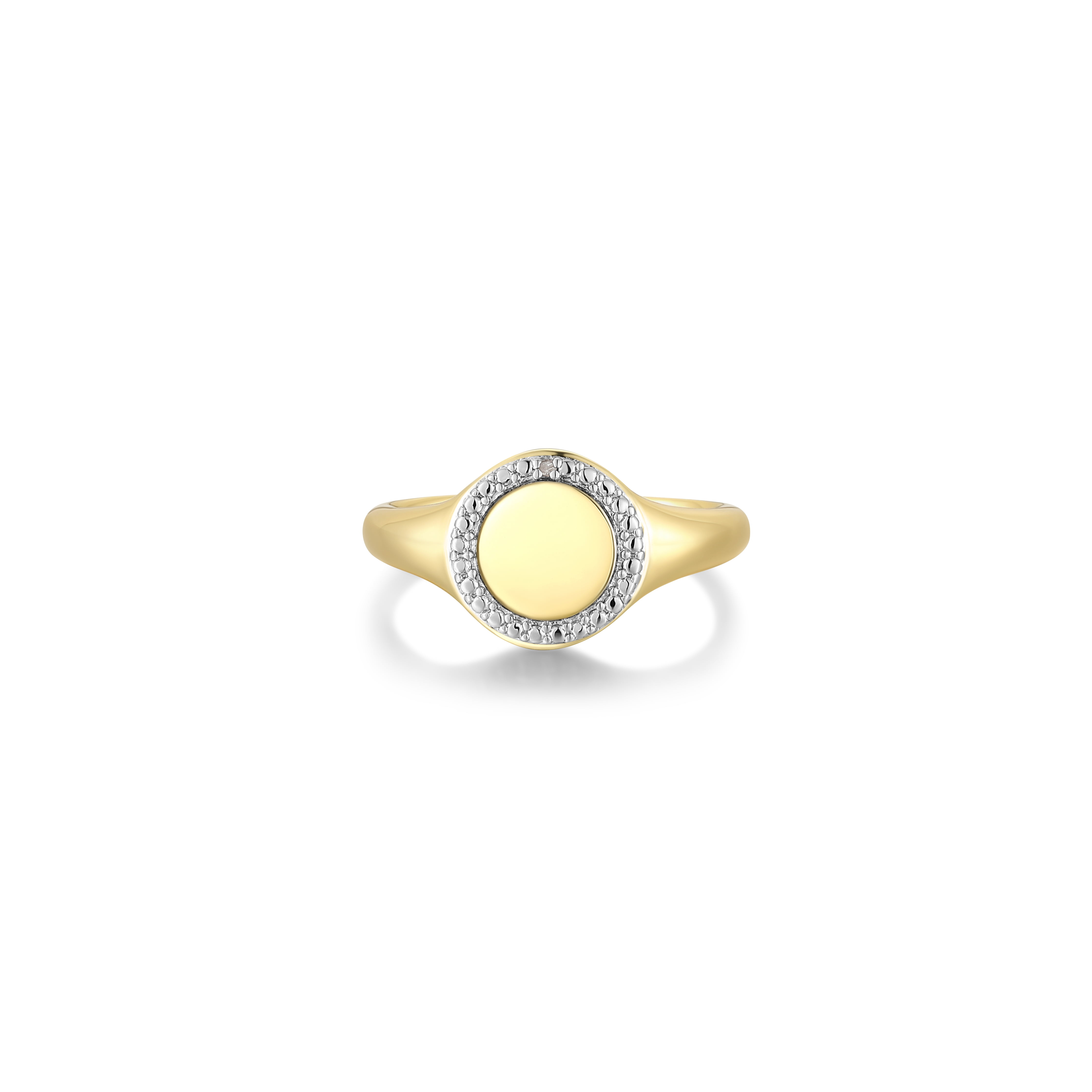 Forever Facets Diamond Accent Signet Ring