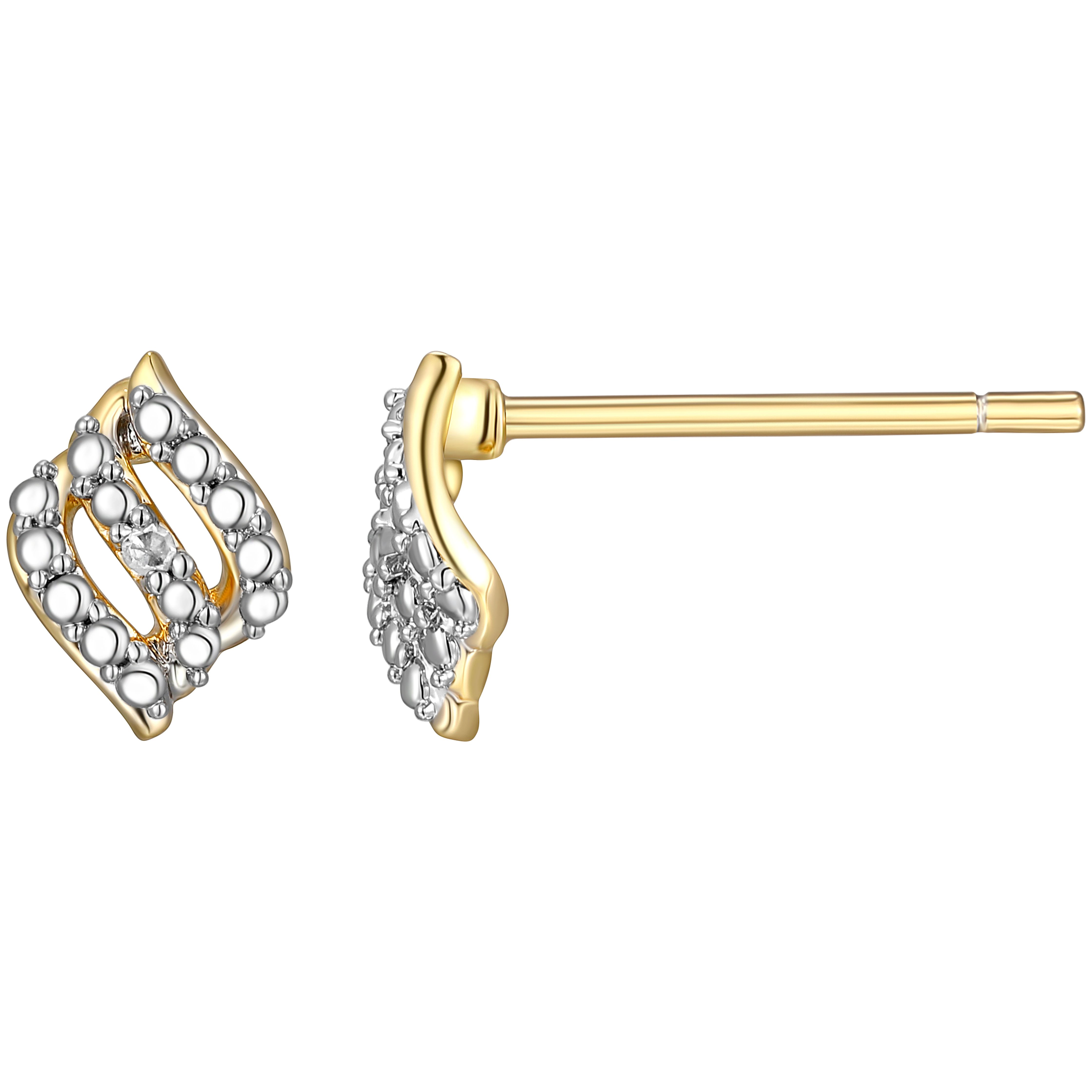 Forever Facets Diamond Accent Wave Stud Earrings