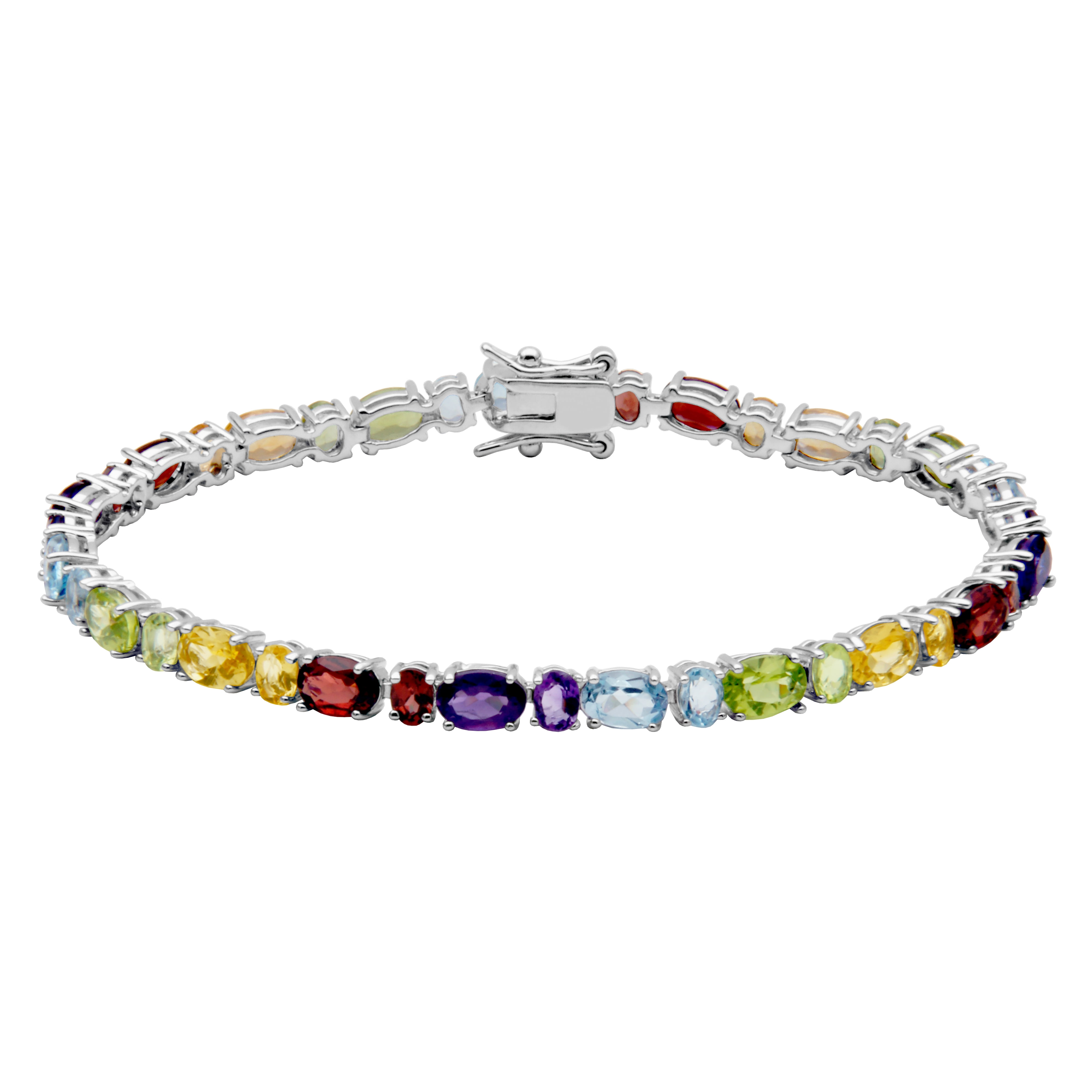 925 Sterling Silver Bracelet- Natural outlets Multi-Tourmaline Bracelet- Cubic Zircon- Birthstone Bracelet- Faceted Gemstone Bracelet- Wedding Gift