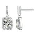 thumbnail image 1 of Forever Facets Moissanite Halo Earrings in Rhodium Plated Sterling Silver, Adult Female, 1 of 6