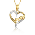 thumbnail image 1 of Forever Facets Mom Heart Cubic Zirconia 18" Pendant Necklace in Sterling Silver, Adult Female, 1 of 8