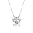 thumbnail image 1 of Forever Facets Platinum over Sterling Silver Clear Cubic Zirconia Paw Print Necklace, 1 of 6