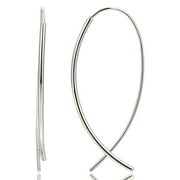 Forever Facets Sleek Threader Earrings in Rhodium Plated Sterling Silver, Adult Female