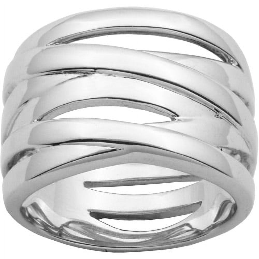 Forever Facets Sterling Silver Criss Cross Ring, Adult Female, Size 8