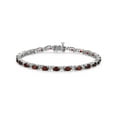 thumbnail image 1 of Forever Facets Sterling Silver Genuine Garnet and Diamond Accent Tennis Bracelet, Adult Female, 1 of 4