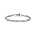 thumbnail image 1 of Forever Facets Sterling Silver Synthetic Spinel and Diamond Accent Tennis Bracelet, Adult Female, 1 of 4