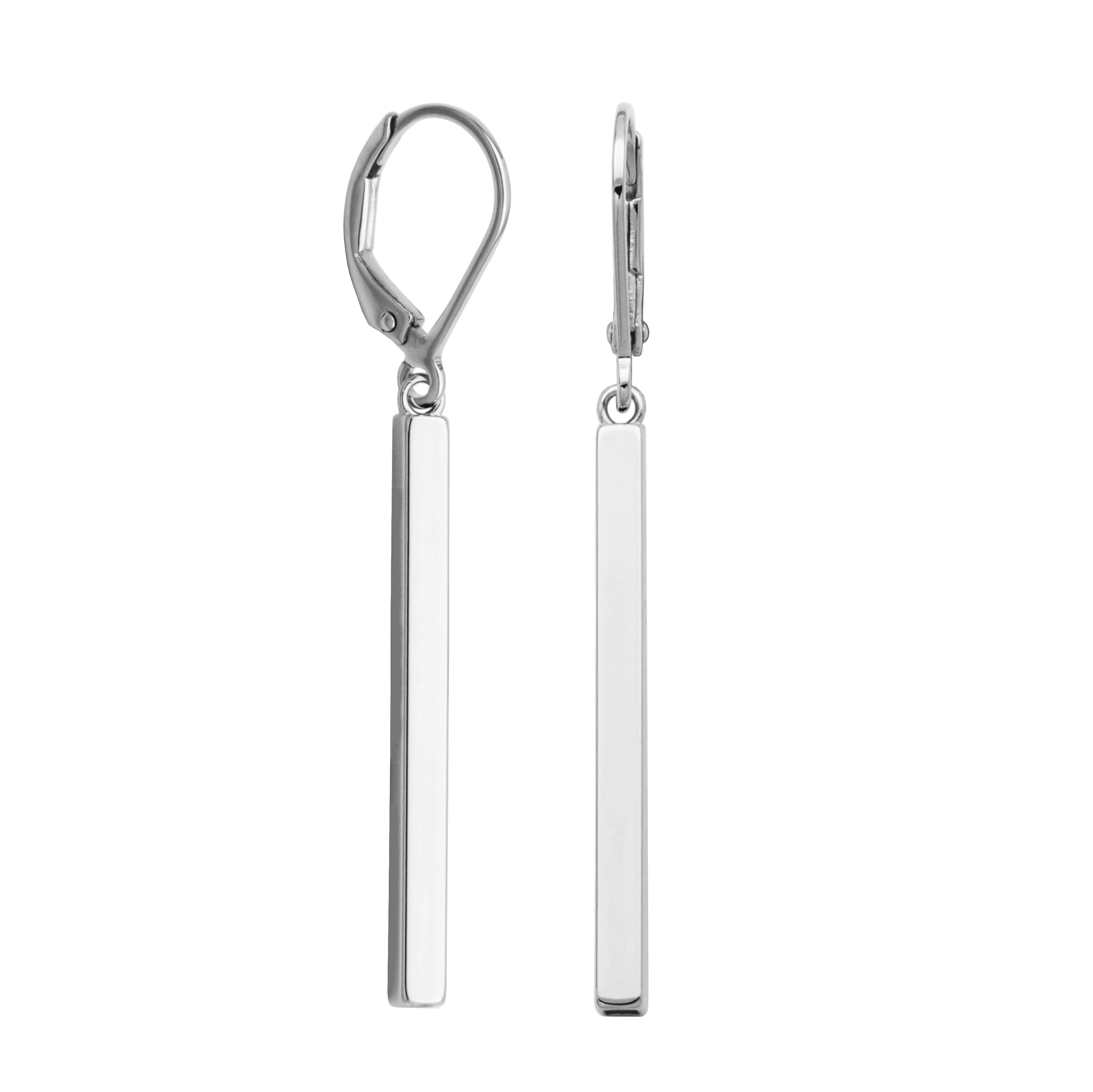 Sterling silver bar earrings best sale