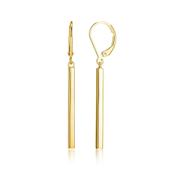 Forever Facets Vertical Bar Earrings in Yellow Gold Over Sterling Silver, Adult Female