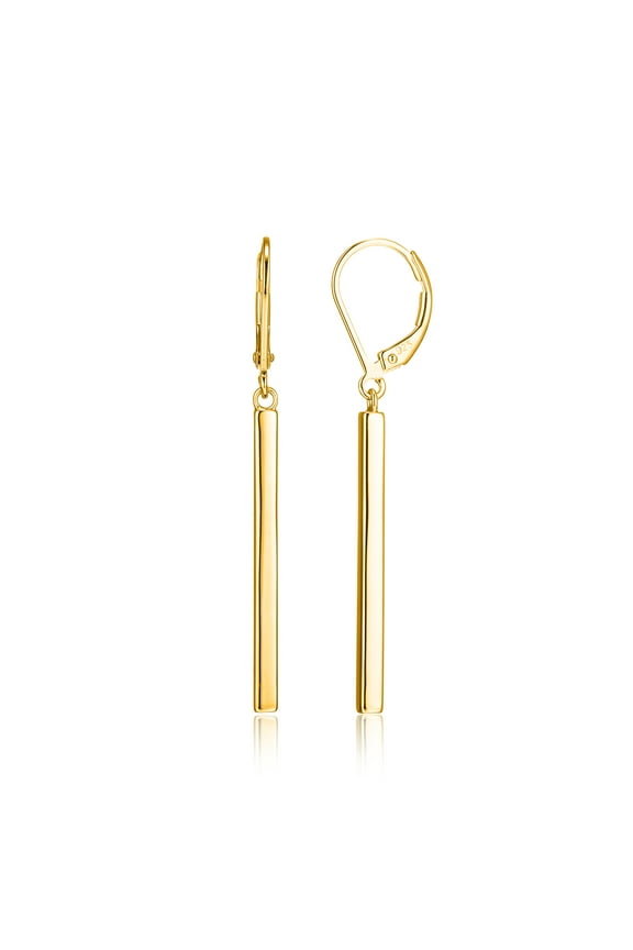 Vertical Bar Earrings in Yellow Gold Over Sterling Silver, Adult Female