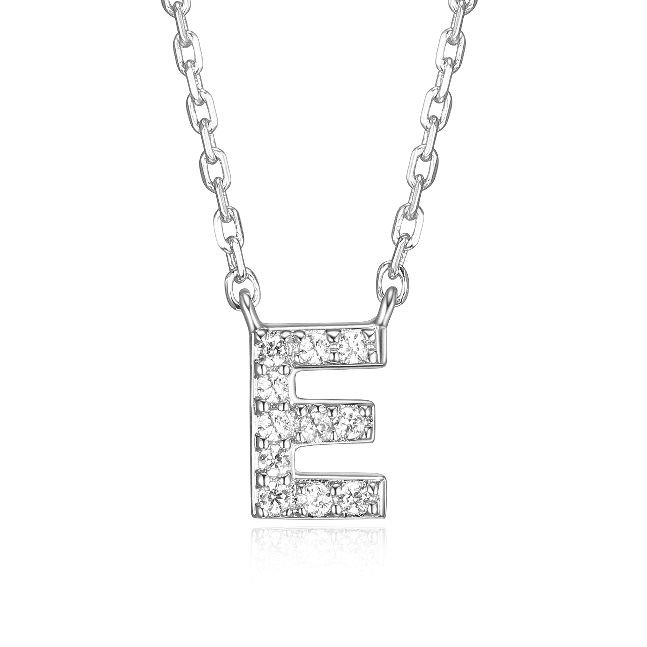 ★SENTIMENTS★ NO.419 [SILVER] NECKLACE Forever Facets Women's Initial Letter 