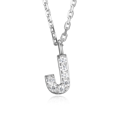 thumbnail image 1 of Forever Facets Women's Initial Letter "J" CZ Necklace in Sterling Silver, 18 inch, 1 of 6