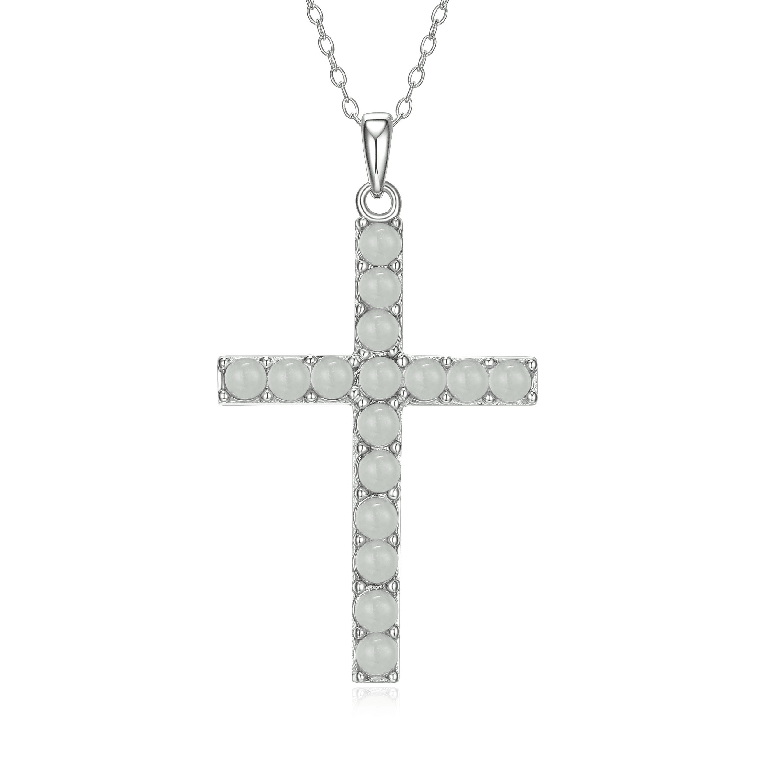 Platinum / Rose Gold Plated Simple Cross Pendant Necklace