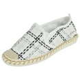 thumbnail image 1 of Forever Flat Women Shoes Canvas Slip-On Loafers Espadrilles Jute Style Breathable Knit Fabric Light Weight PLEDGE-35 White 8, 1 of 3