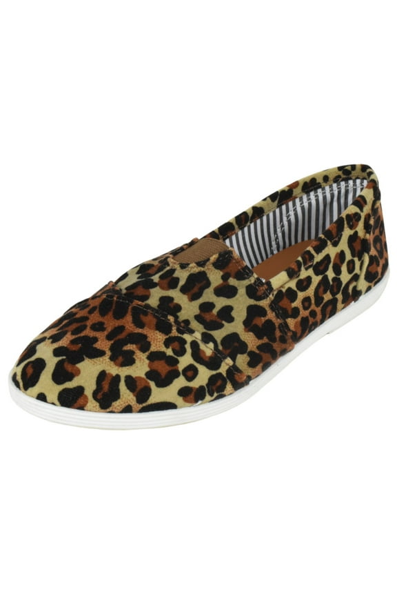 Flat Women's Shoes Linen Canvas Slip-On Loafers Fashion Sneakers MURPHY-23 Cheetah Leopard Cheetah 6.5