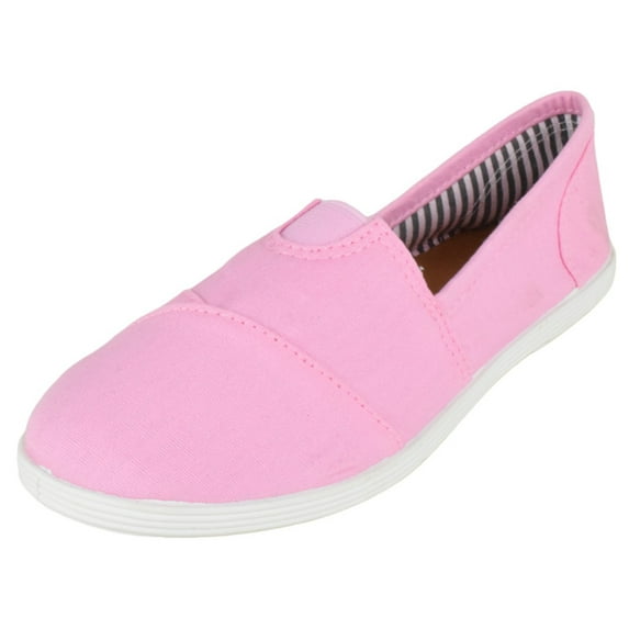 Forever Flat Women's Shoes Linen Canvas Slip-On Loafers Fashion Sneakers MURPHY-23 Light Baby Pink 7