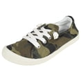 thumbnail image 1 of Forever Flat Women's Shoes Linen Canvas Slip-On Sneakers Lace Up Loafers Comfortable Fashion Sneakers Comfort-01 Green Camouflage 7, 1 of 4