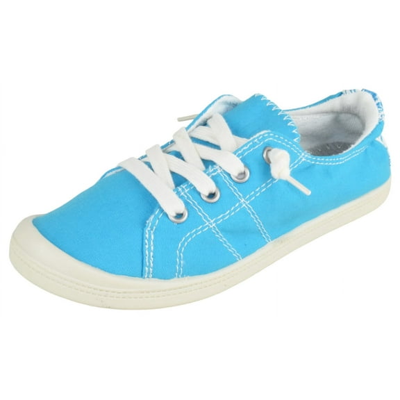 Forever Flat Women's Shoes Linen Canvas Slip-On Sneakers Lace Up Loafers Comfortable Fashion Sneakers Comfort-01 Royal Blue 8