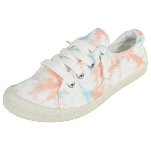 Forever Flat Women's Shoes Linen Canvas Slip-On Sneakers Lace Up Loafers Comfortable Fashion Sneakers Comfort-01 White Tie Dye 8.5