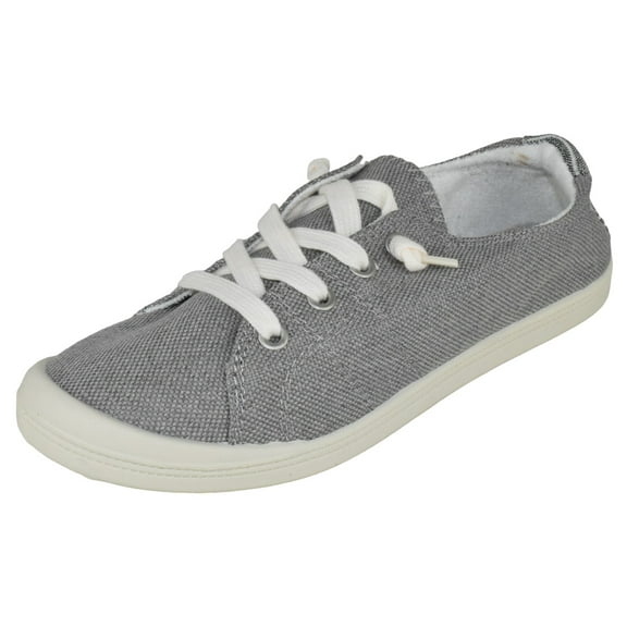 Forever Flat Women's Shoes Linen Canvas Slip-On Sneakers Lace Up Loafers Comfortable Fashion Sneakers Dark Gray 6
