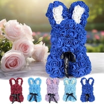 Forever Flowers 9.8inch Artificial Rose Flower Bunny Valentine's Day Romantic Gift for Her Eternal Rose Bunny Gift For GirlFriend Wife For Mother's Day,Christmas,Birthday,Party Anniversary
