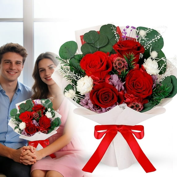 Forever Flowers,Roses Mixed Bouquet for Mother's Day,Flowers for Delivery,Preserved Flowers Birthday Valentine's Day Gift for Women Mom Wife Grandma Her(#002)