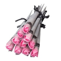 Forever Flowers,Valentines Day Gifts,10-Piece Shiny Soap Rose Bouquet Set - Valentine's Day Romantic Gift, Personal Flower Bouquet for Birthday Anniversary Surprise(MulticolorPink)