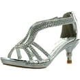 thumbnail image 1 of Forever Glamour-36K Little Girls Rhinestone Heel Platform Pageant Dress Sandals, 1 of 4