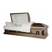 Forever Gold Steel Funeral Casket, Rectangular Sealed
