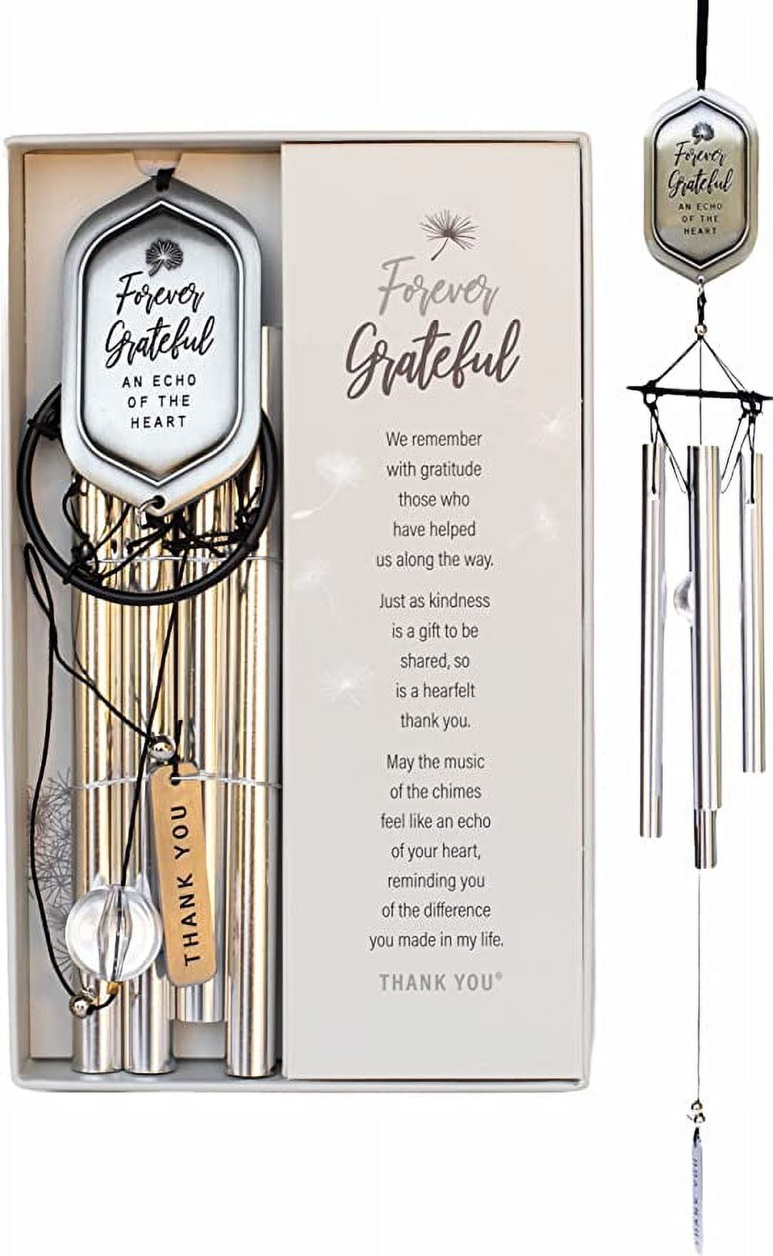Forever Grateful Wind Chime with Engraved Thank You Message - Unique Gift of Gratitude/Appreciation Gift/ Thank You Gift for Family/Friends/Colleagues