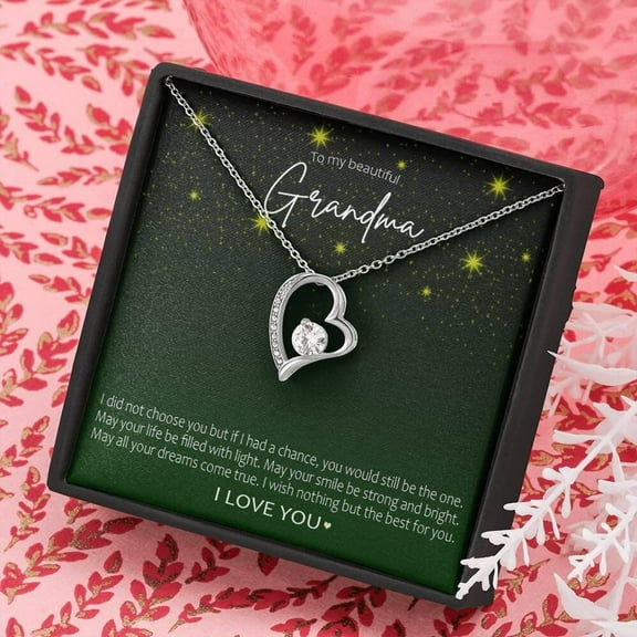 Forever Heart Necklace Jewelry Gift for Grandma from Granddaughter, Ideal for Birthdays, Graduations, and Holidays