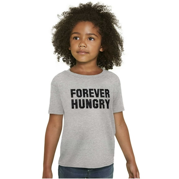 Forever Hungry Hangry Foodie Geek Crewneck T Shirts Boy Girl Teen Brisco Brands L