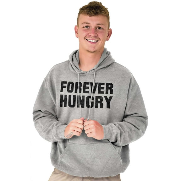 Forever Hungry Hangry Foodie Geek Unisex Plus Fleece Graphic Hoodie Brisco Brands 3X