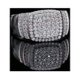 thumbnail image 1 of Forever Jewels 1.50 CT Round Cut Moissanite Men Cluster Engagement Ring 14K White Gold Plated, 1 of 5