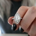 thumbnail image 1 of Forever Jewels 1.50Ct Marquise Cut Moissanite Women Halo Engagement Ring 14K White Gold Plated, 1 of 5