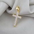 thumbnail image 1 of Forever Jewels 1.50Ct Round Cut Moissanite Cross Pendant 14k Yellow Gold Plated, 1 of 5