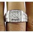 thumbnail image 1 of Forever Jewels 1.50Ct Round Good Cut Moissanite Men Cluster Engagement Ring 14K White Gold Plated, 1 of 5
