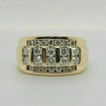 thumbnail image 1 of Forever Jewels 1Ct Round Cut Moissanite Men Engagement Ring 14K Yellow Gold Plated, 1 of 3