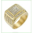 thumbnail image 1 of Forever Jewels 2.20Ct Round Cut Moissanite Men Cluster Engagement Ring 14K Yellow Gold Plated, 1 of 4