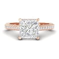 thumbnail image 1 of Forever Jewels 2.50Ct Princess Cut Moissanite Women Solitaire Engagement and Proposal Ring 14K Rose Gold Plated, 1 of 4