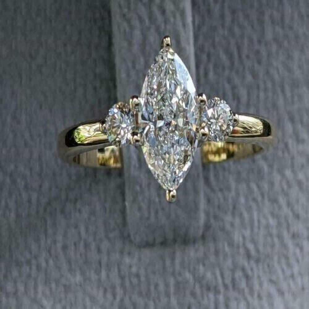 Forever Jewels 2Ct Marquise Cut Moissanite Women Engagement Ring 14K ...