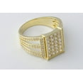 thumbnail image 1 of Forever Jewels 2Ct Round Cut Moissanite Men's Cluster Engagement Ring 14K Yellow Gold Plated, 1 of 4