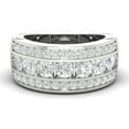 thumbnail image 1 of Forever Jewels 2Ct Round Moissanite Eternity Engagement Wedding Mens Band 14K White Gold Plated, 1 of 5